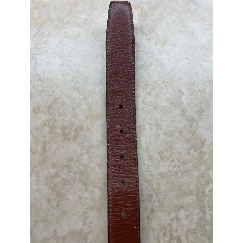 Jos A Bank Belt Size 42 Leather Brown Croc Embossed Gold Tone Buckle Classic